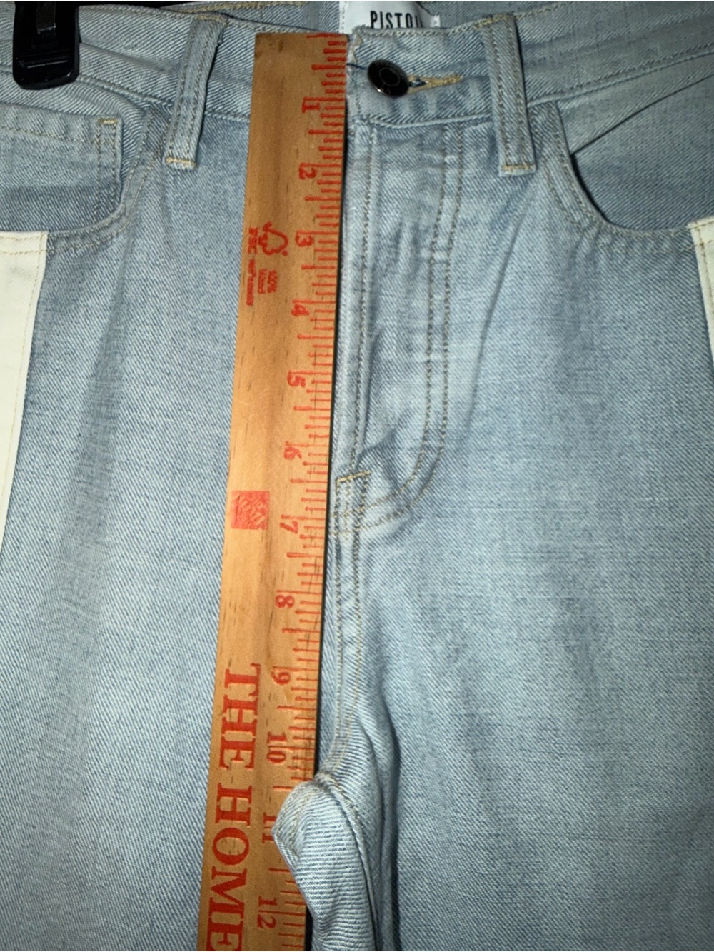 Pistola High Rise Straight Jeans s27 Colorblock Denim Quiet Luxury Coastal Chic - Picture 6 of 11